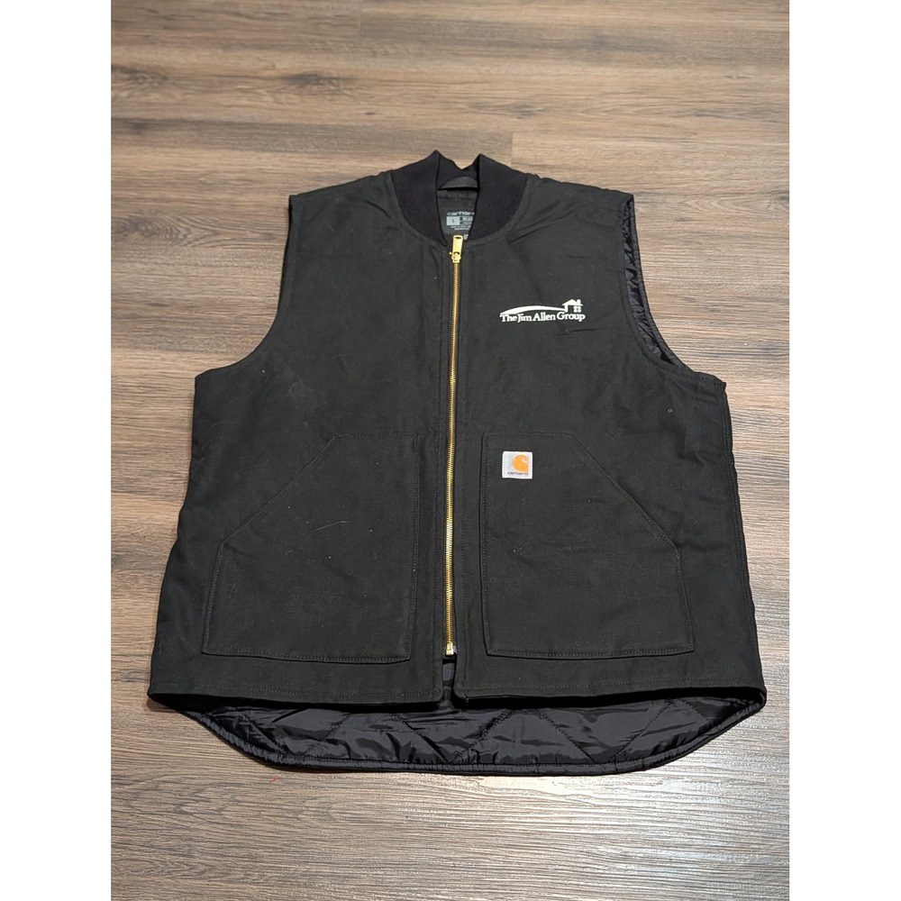 Carhartt Mens Relaxed Fit Duck Canvas Quilted Vest Black Large V02 BLK